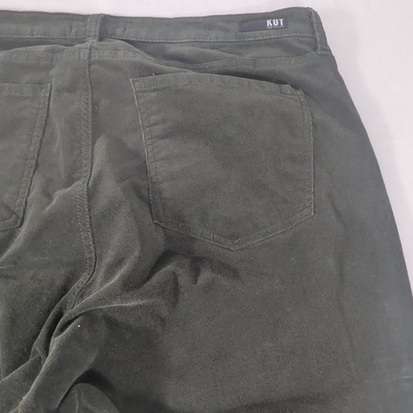 KUT FROM THE KLOTH High Rise Diana Fab Ab Skinny Green Corduroy Pant Size 16W - Picture 10 of 12